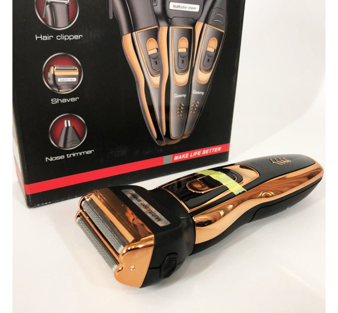 Електробритва сіткова і триммер для бороди GEMEI GM-595 з акумулятором Gold