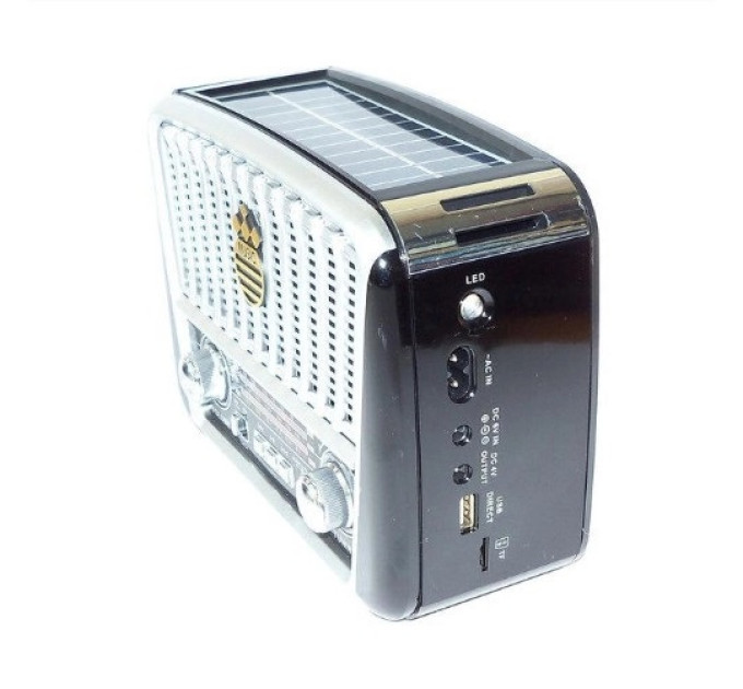 Радіоприймач Golon RX-455S USB / акумулятор сонячна панель FM радіо з mp3 програвачем Gray