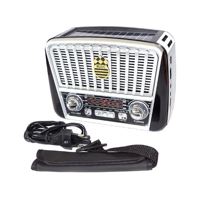 Радіоприймач Golon RX-455S USB / акумулятор сонячна панель FM радіо з mp3 програвачем Gray