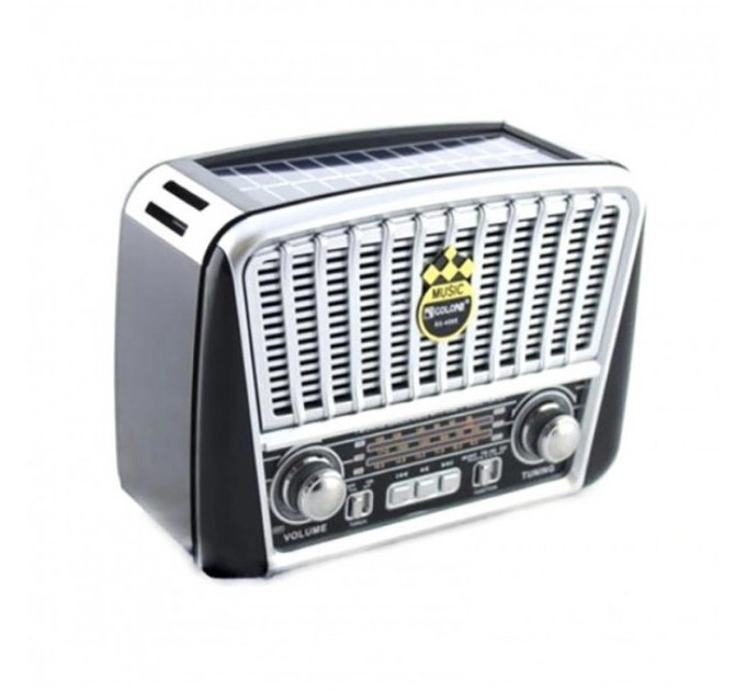 Радіоприймач Golon RX-455S USB / акумулятор сонячна панель FM радіо з mp3 програвачем Gray