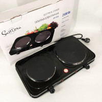 Плитка настільна електрична Suntera DP-1935B, 2500 W, 2 конфорки різного діаметру Black Плитка настільна електрична Suntera DP-1935B, 2500 W, 2 конфорки різного діаметру Black