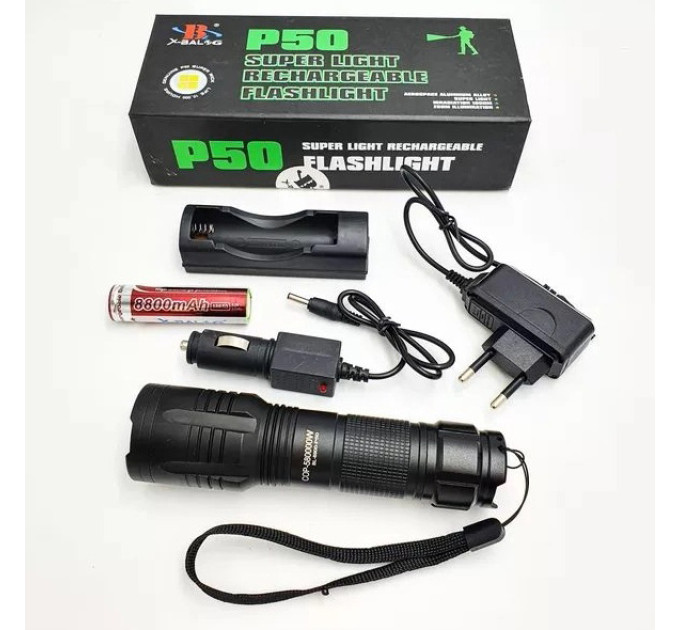 Кишеньковий тактичний ліхтар Bailong BL-8900-P50 акумуляторний ліхтар 12 та 220 Вт, кишеньковий міні ліхтар