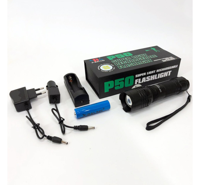 Кишеньковий тактичний ліхтар Bailong BL-8900-P50 акумуляторний ліхтар 12 та 220 Вт, кишеньковий міні ліхтар