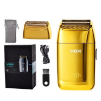 Професійний шейвер VGR V-399 GOLD, бездротова електробритва, бритва триммер для бороди