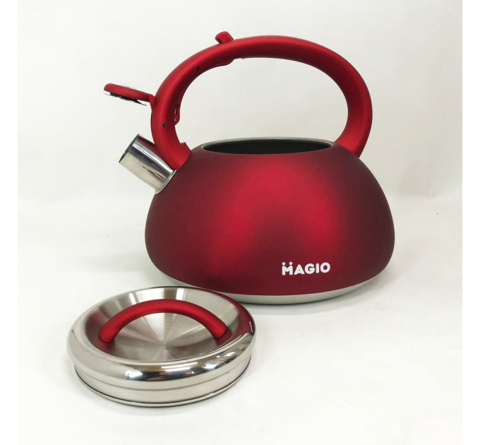 Чайник Magio MG-1193 3 л зі свистком, маленький чайник для газової плити, металевий чайник