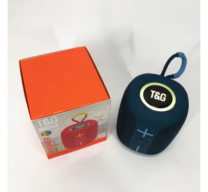 Портативна Bluetooth колонка TG658 8W з RGB підсвічуванням, акумуляторна переносна колонка. Колір: синій