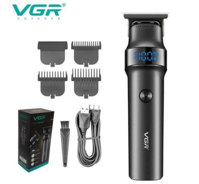 Машинка для стрижки волосся VGR V-987 BLACK, для стрижки посіченого волосся