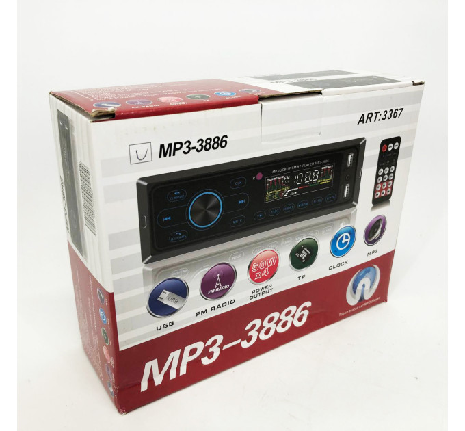 Автомагнітола з сенсорним дисплеєм MP3 3886 ISO 1DIN багатофункціональна, Мультимедіа для автомобіля