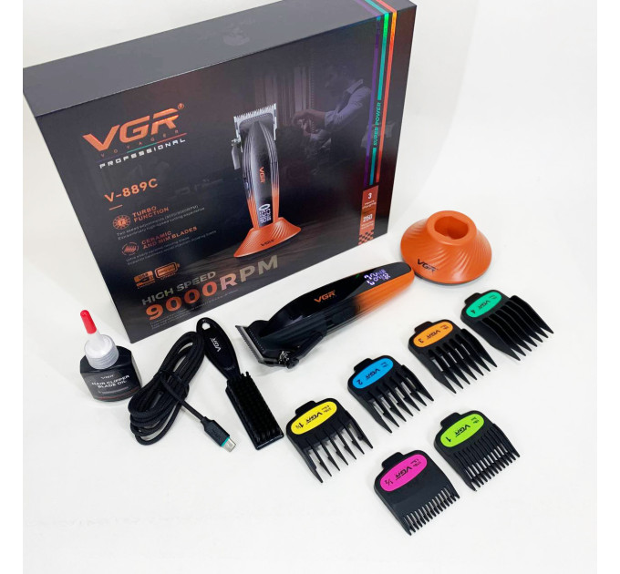 Машинка для стрижки волосся VGR V-889C керамічні леза 9000RPM