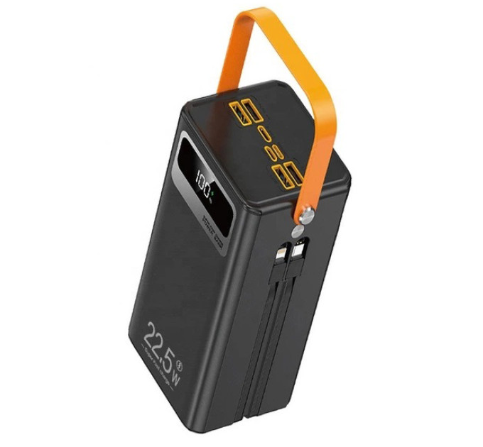 Зовнішній аккумулятор Power Bank TUGII-Y104 40000mAh 22.5W з потужною LED-лампою та вбудованими кабелями