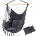 Підвісне крісло, бразильський гамак Hanert BOHO Black + 2 подушки