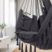 Підвісне крісло, бразильський гамак Hanert BOHO Black + 2 подушки