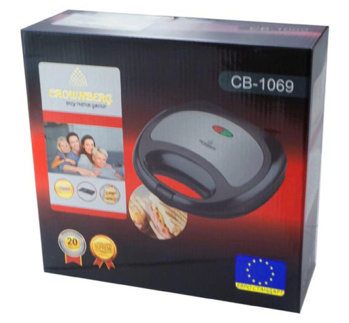 Сендвічниця Crownberg CB-1069 Бутербродниця, бутербродниця гриль сендвічниця, електробутербродниця