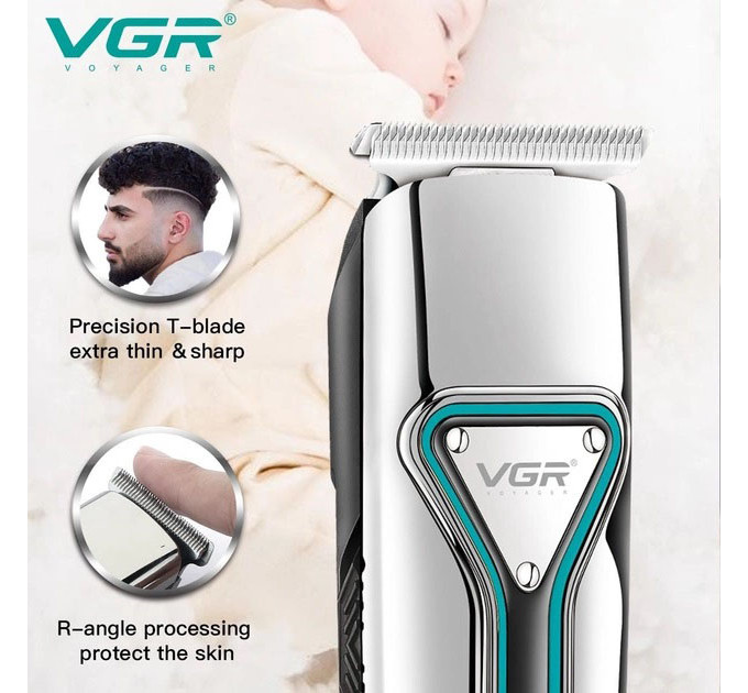 Професійна триммер бездротова для стрижки волосся VGR V-008 Pro, машинка для стрижки голови