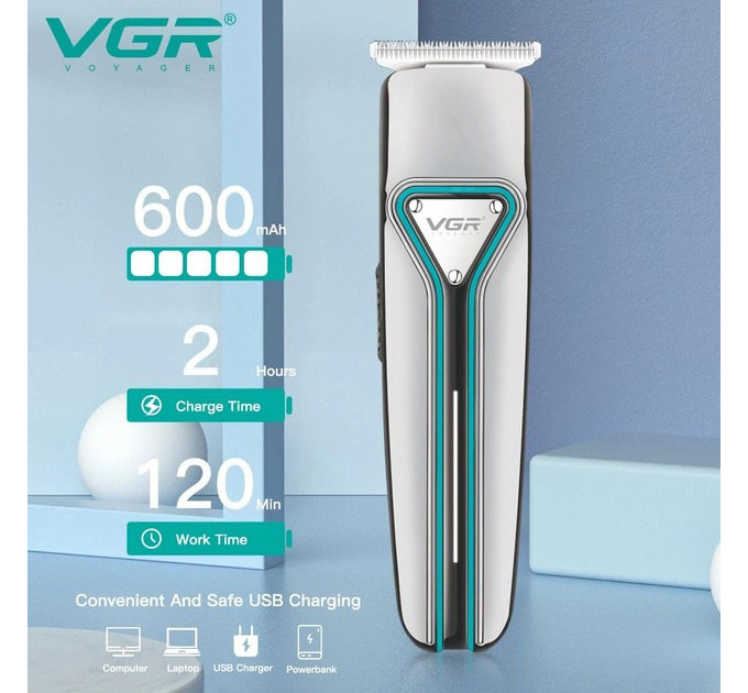 Професійна триммер бездротова для стрижки волосся VGR V-008 Pro, машинка для стрижки голови