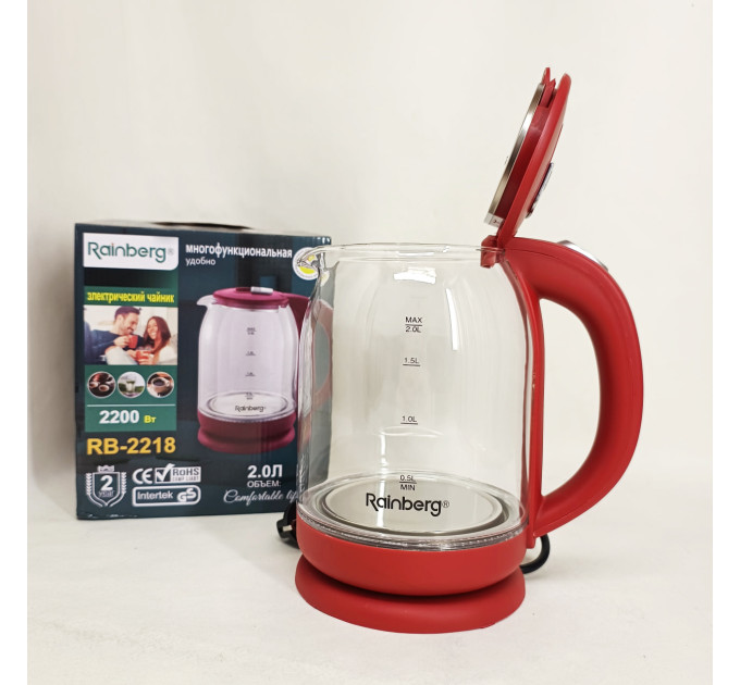 Електрочайник Rainberg RB-2218 3200 Вт 2л Red