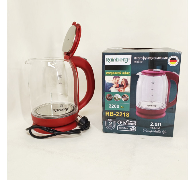 Електрочайник Rainberg RB-2218 3200 Вт 2л Red