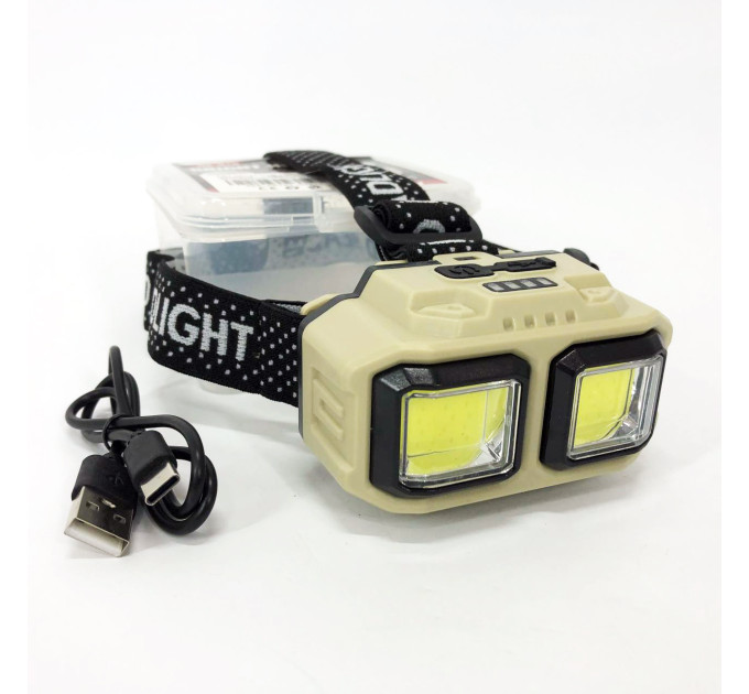 Ліхтар налобний акумуляторний Bailong HX-816 2COB(white+red) вологозахист, Ліхтар на голову для бігу