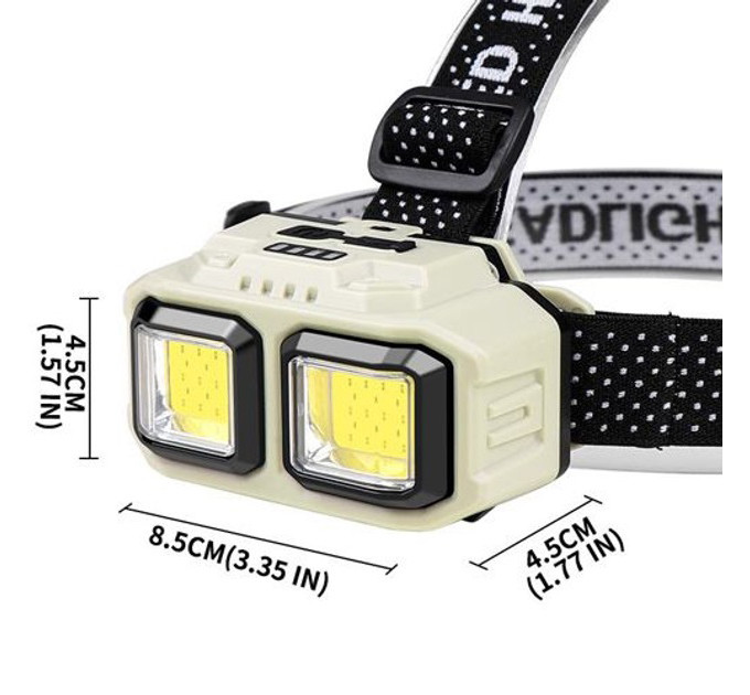 Ліхтар налобний акумуляторний Bailong HX-816 2COB(white+red) вологозахист, Ліхтар на голову для бігу
