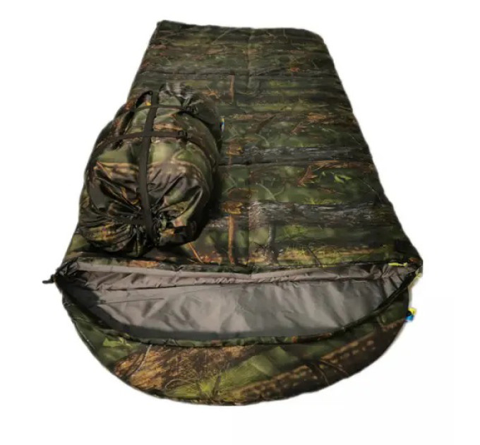 Спальний мішок sleeping bag 210*70 см камуфляжний, Спальник зимовий 30, компактний, Спальник мішок зимовий
