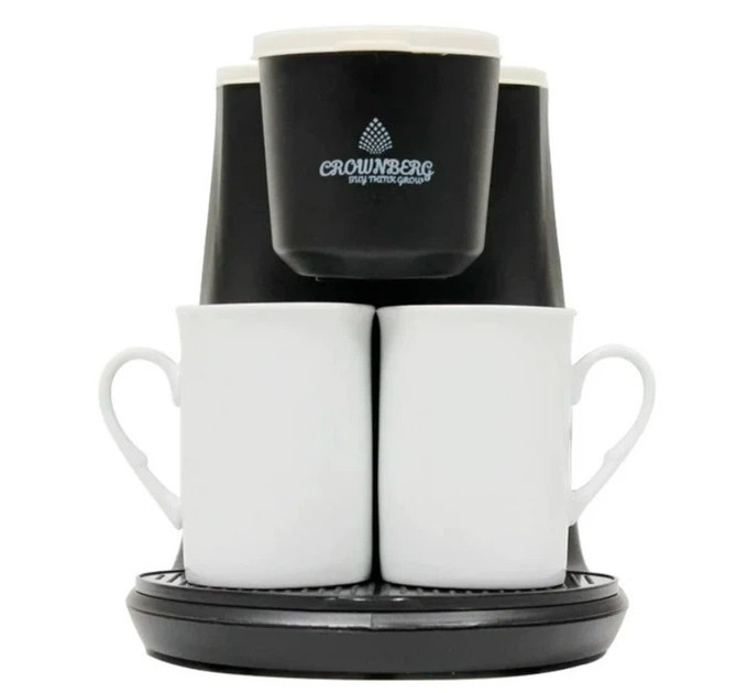 Крапельна електрична кавоварка для дому на 2 чашки Crownberg CB-1568 500Вт