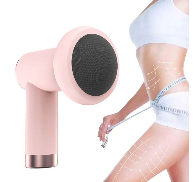 Масажер антицелюлітний для тіла рук та ніг 4 насадки 6 швидкостей Deep Rolling Massager. Колір: рожевий