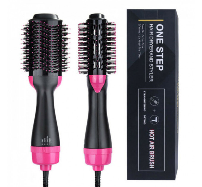 Фен Щітка гребінець 3в1 One step Hair Dryer 1000 Вт 3 режими випрямляч для укладання волосся стайлер з функцією іонізації