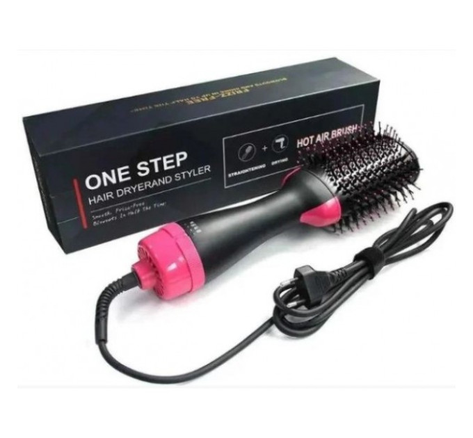 Фен Щітка гребінець 3в1 One step Hair Dryer 1000 Вт 3 режими випрямляч для укладання волосся стайлер з функцією іонізації