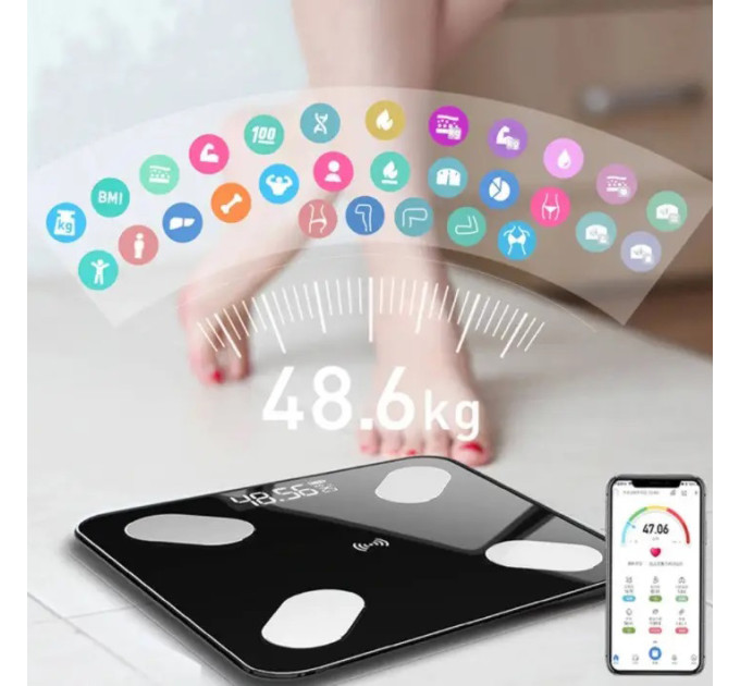Підлогові розумні фітнес ваги MATARIX MX-454 App Bluetooth Смарт ваги з додатком для зважування людей