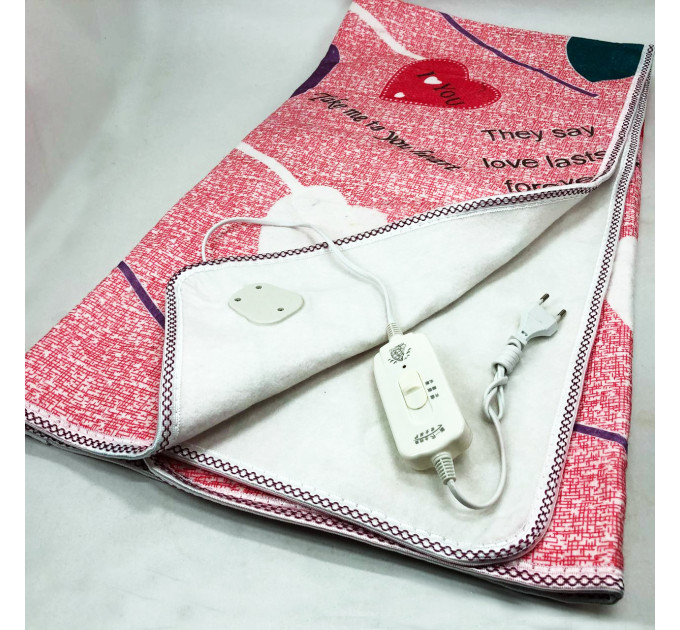 Електропростирадло електричне простирадло з підігрівом Electric Blanket 170х150см серця