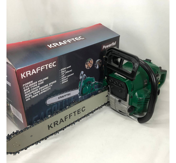 Бензопила ланцюгова 45см KRAFFTEC 5800, Пила ланцюгова бензинова