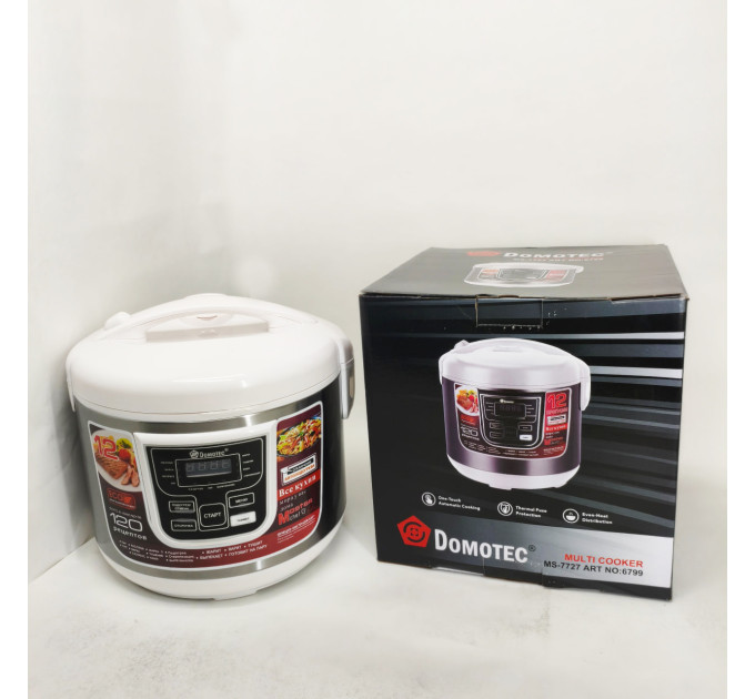 Мультиварка Domotec MS-7727 5л 900Вт 12 режимів, Мультиварка електрична кухонна з чашею