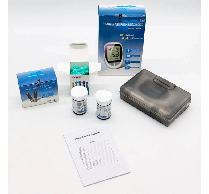 Апарат для вимірювання цукру 50 тестів від батареї Glucose Meter BY-100 для контролю рівня глюкози в крові