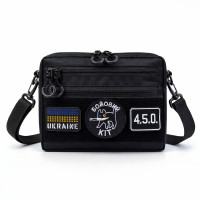 Тактическая сумка для патчей Cordura 600D — 5 карманов, мессенджер черный из ткани