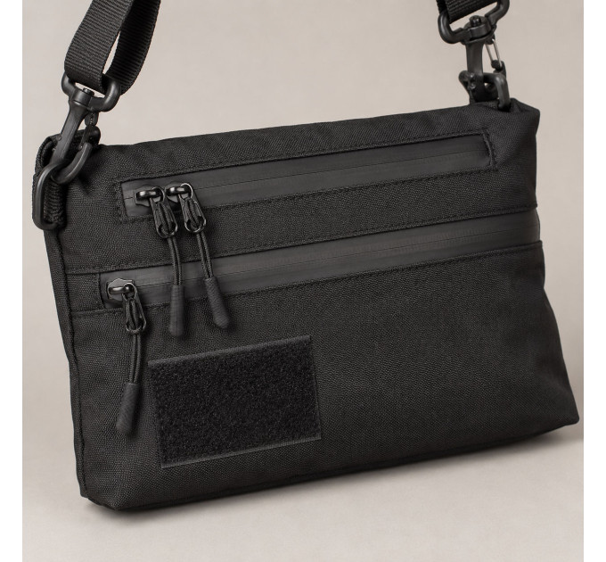 Тактическая черная сумка с Cordura 1000D, сумка через плечо с VELCRO-панелью