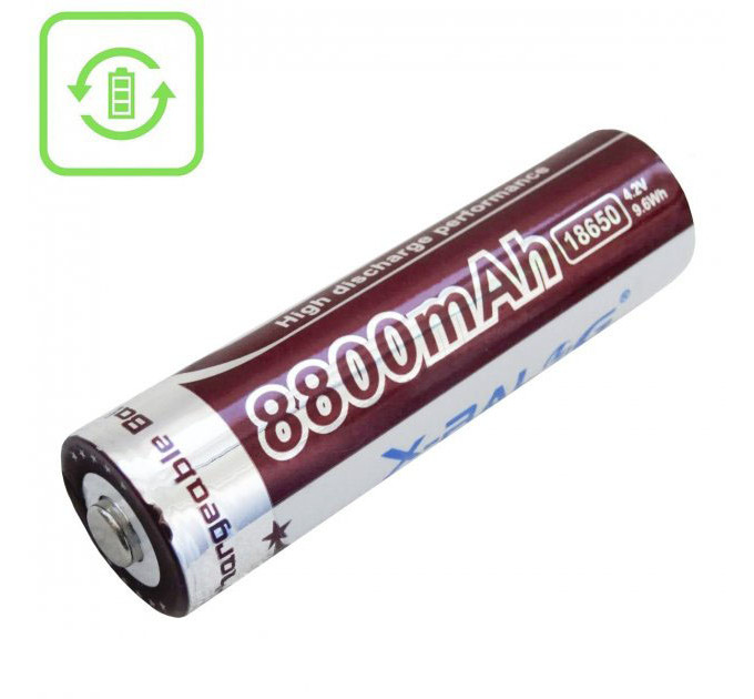 Літієвий акумулятор 18650 X-Balog 8800mAh 4.2V Li-ion літієва акумуляторна батарейка для ліхтариків