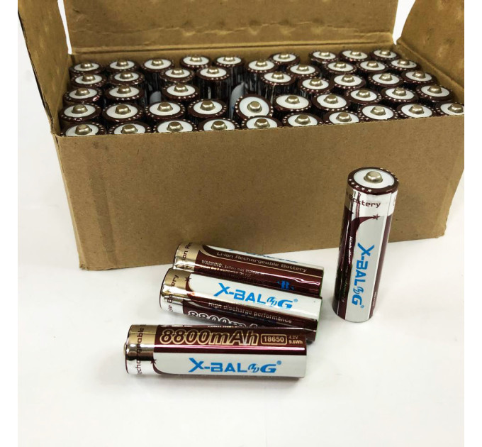 Літієвий акумулятор 18650 X-Balog 8800mAh 4.2V Li-ion літієва акумуляторна батарейка для ліхтариків