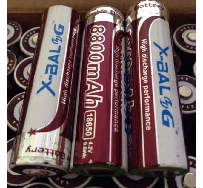 Літієвий акумулятор 18650 X-Balog 8800mAh 4.2V Li-ion літієва акумуляторна батарейка для ліхтариків