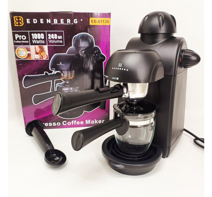 Еспресо кавоварка Edenberg EB-61136 4 чашки 240мл