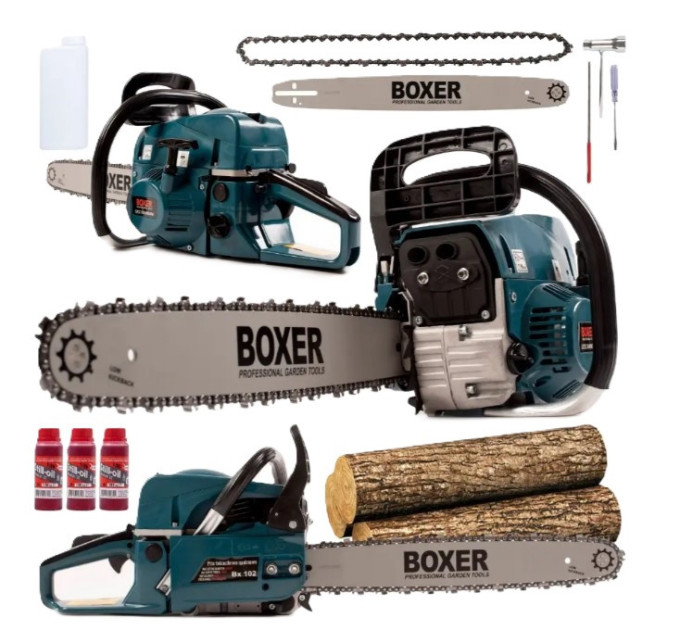 Бензопила Boxer BX-102 5,9 КВт З Двома Напрямними І Ланцюгами