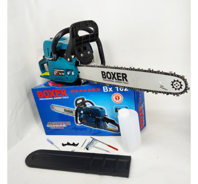 Бензопила Boxer BX-102 5,9 КВт З Двома Напрямними І Ланцюгами