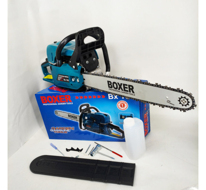 Бензопила Boxer BX-102 5,9 КВт З Двома Напрямними І Ланцюгами
