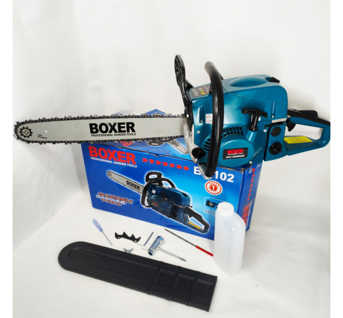 Бензопила Boxer BX-102 5,9 КВт З Двома Напрямними І Ланцюгами